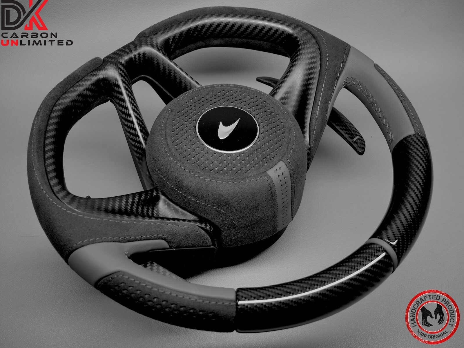 McLaren 720S 750S 765LT Spider GT Gray Ring Napa Gloss Carbon Steering Wheel