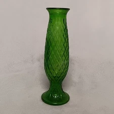 E. O. Brody Green Diamond Bud Vase 7.5" Tall
