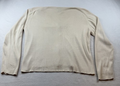 Anthology 100% Seide Elfenbein Strickjacke Pullover Größe XL - Bild 9 von 10