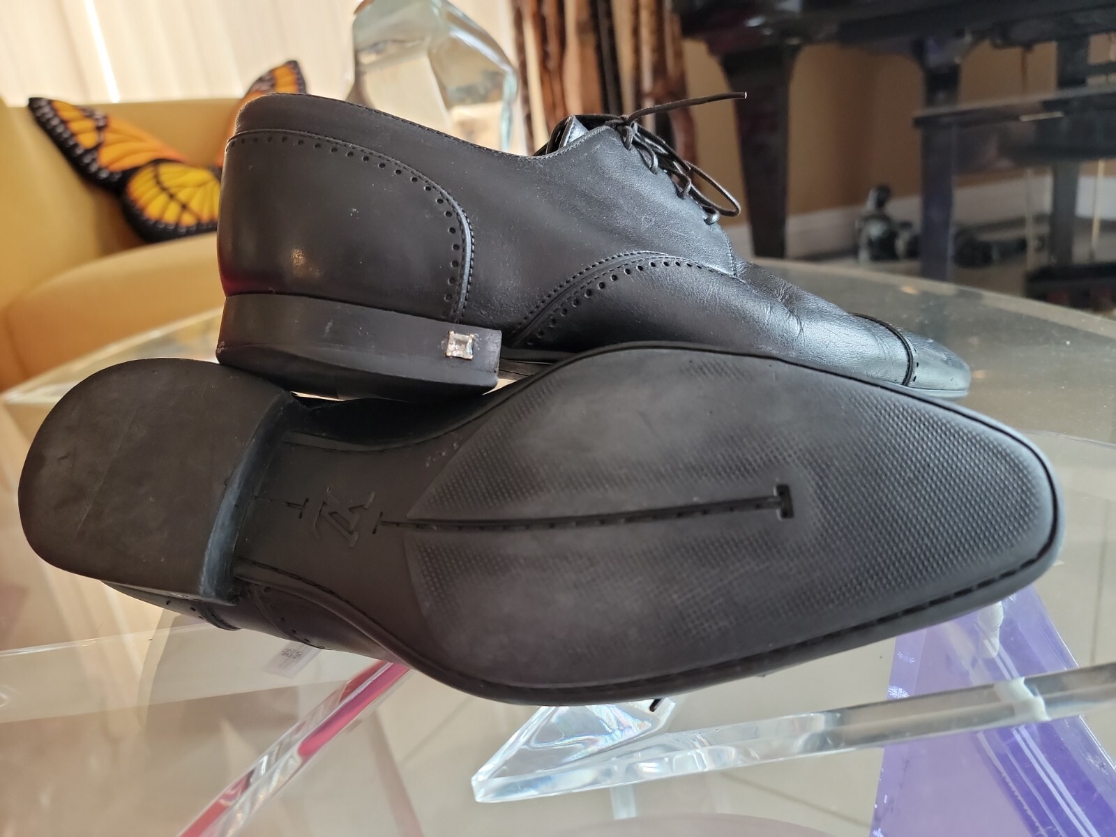 Louis Vuittons Men's Black Dress Shoes Size 5M ( US 6… Gem