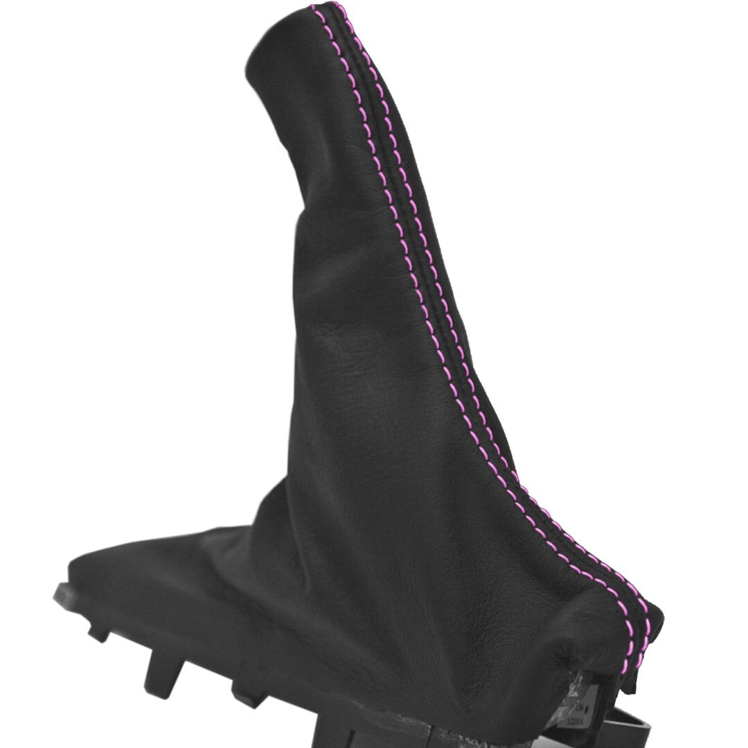 Synthetic Leather E-Brake Boot For Ford Mustang 2015-2019 | Black With Red Stitch