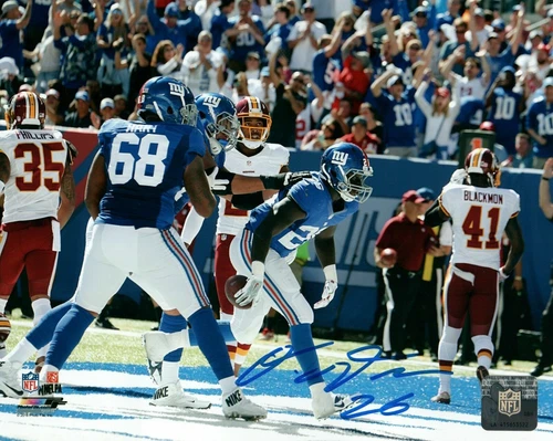 ORLEANS DARKWA SIGNED NEW YORK GIANTS 8x10 PHOTO ~SASIGNED COA