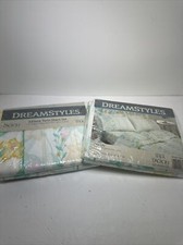 Vintage DreamStyles BIBB 3 Piece Twin Sheet Sets 2 New USA Made Dacron Day Lily