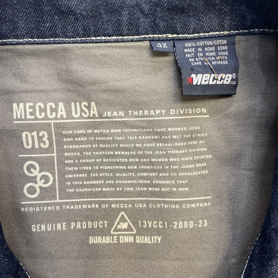 Jaqueta jeans vintage Mecca tamanho 4XL Y2K hip hop - Imagem 3 de 4