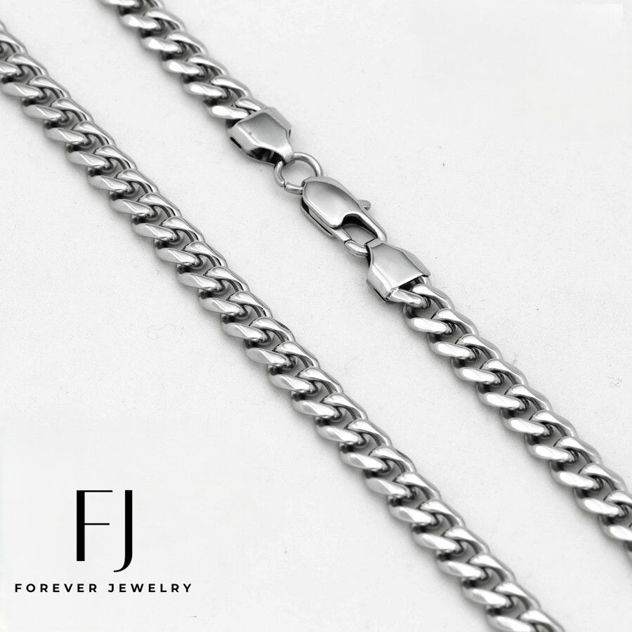 Men's 24" Stainless Steel Barber Pole Necklace – Gold Plated Cuban Link Chain With CZ 8 thumbnail image