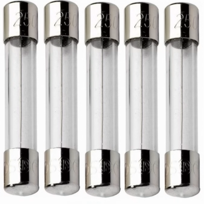 Lot Of 10 Bussmann AGX20 Glass Fuses - 20 Amp, 32 Volt, 1/4" X 1" Fast Acting Fuses