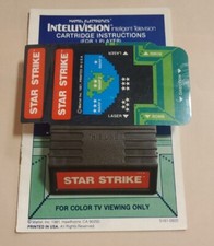 Intellivision Video Game-Star Strike-Manual  2 Controller Overlays-1981 Mattel