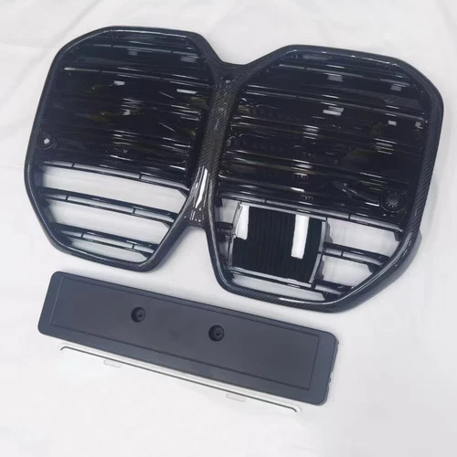 Se adapta a BMW G26 i4 2022-2024 parrilla delantera de fibra de carbono rejilla de doble línea - Imagen 4 de 5