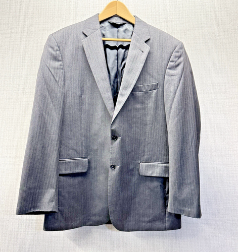 Jos A Bank Sport Coat Jacket 42Long 2 Button Gray Wool Blazer Herringbone Tweed