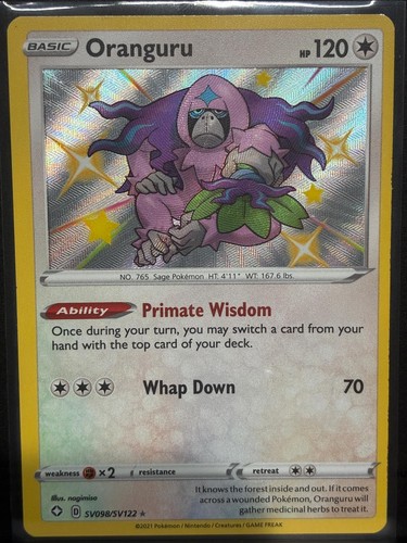 Oranguru SV098/SV122 Shiny Rare Shining Fates Shiny Vault Pokemon Holo Near Mint