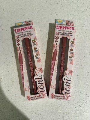  2pk IONI WARM NUDE GEL LIPLINER 2 IN 1 LIPSTICK LIP LINER CREAMY MATTE FINISH