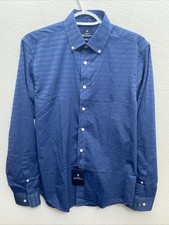 NEW Ben Sherman Men's Dress Shirt Small Long Sleeve 79 NWT Slim Navy Blue Grid