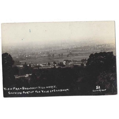 BROADWAY Worcs zeigt Tal von Evesham, RP Postkarte von Percy Simms, nicht verschickt