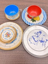 Vintage Lot 13 Pieces 1940s Ohio Art Co. Tin Tea Set Incl Little Bo Peep