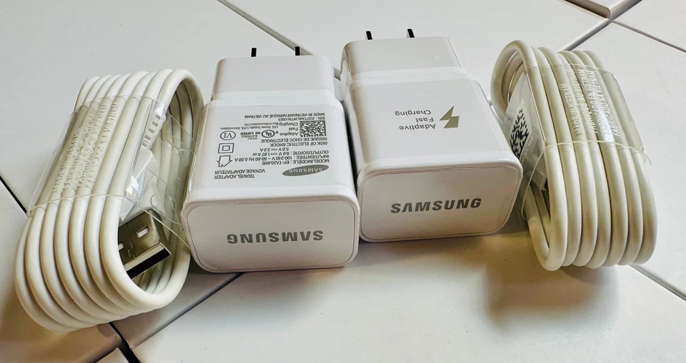 2x Samsung Fast Charger OEM USB-C Cable Galaxy S10 S9 Note10 Plus Original White - Image 3 of 4