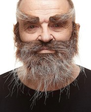 Self Adhesive Fake Mustache Beard And Eyebrows Set Realistic Costume Accessory