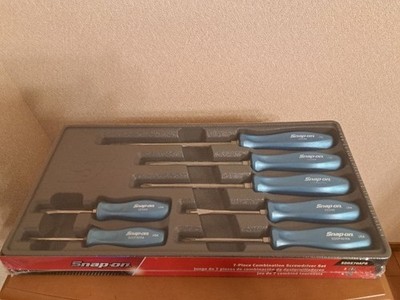 Snap-on 7pc Hard Handle Pearl Blue Combination Screwdriver Set