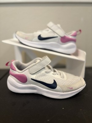 Children s Nike Revolution 7  white Playful Pink FB7690-103 Size 12C Pre-owned