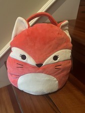 Kellytoy Squishmallows FIFI Fox Handle Basket Bag Plush Easter, 16 inch