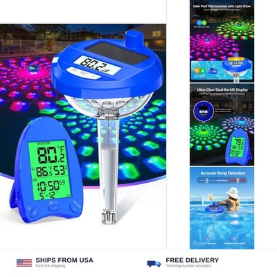 LuxBlue 2026 Solar Pool Thermometer Wireless - 650FT Transmission | Pool Temp...