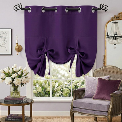 Roman Shade for Windows - Tie-Up Shade Valance for Kitchen Grommet Drapery Home