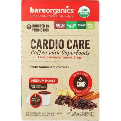 Bareorganics Cardio Care Coffee With Superfoods Medium Roast Single