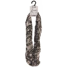 Lavello LINKS Black & White Paisley Infinity Scarf With Necklace Accent
