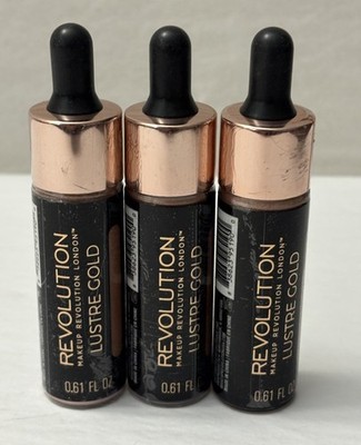 New Revolution 3-PACK Lustre Gold Liquid Highlighter - 0.61 fl. oz. (D26)