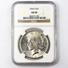 1924-S Peace Silver Dollar $1 NGC AU58