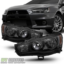 Black Smoke 2008-2017 Lancer 08-15 Evolution Evo X Halogen Headlights Headlamps Black Smoke 2008-2017 Lancer 08-15 Evolution Evo X Halogen Headlights Headlamps