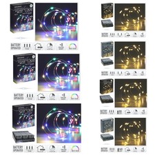 LED Micro Silberdraht Lichterkette 20 - 160 LEDs 8 Funktionen innen außen Timer