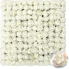 144 Stück Weiß Künstliche Rosen Blumenköpfe, 2.5cm Mini Foamrosen Kunstrosen, Sc