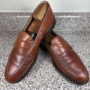 Charles Tyrwhitt Dark Chocolate High Shine Leather Penny Loafers Mens US 9.5 NEW Men main image 2