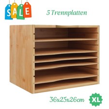 XL Dokumentenhalter Büro Briefablage Bambus Briefsortierer Briefablage Ablage