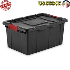 Industrial Stackable Storage Tote Bin Container 15 Gal Heavy Duty Latches 6-Pack