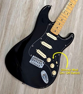 Fender Stratocaster Black Guitar w/ Gilmour MOD Strat SSS LTD Maple Neck  &Gigbg