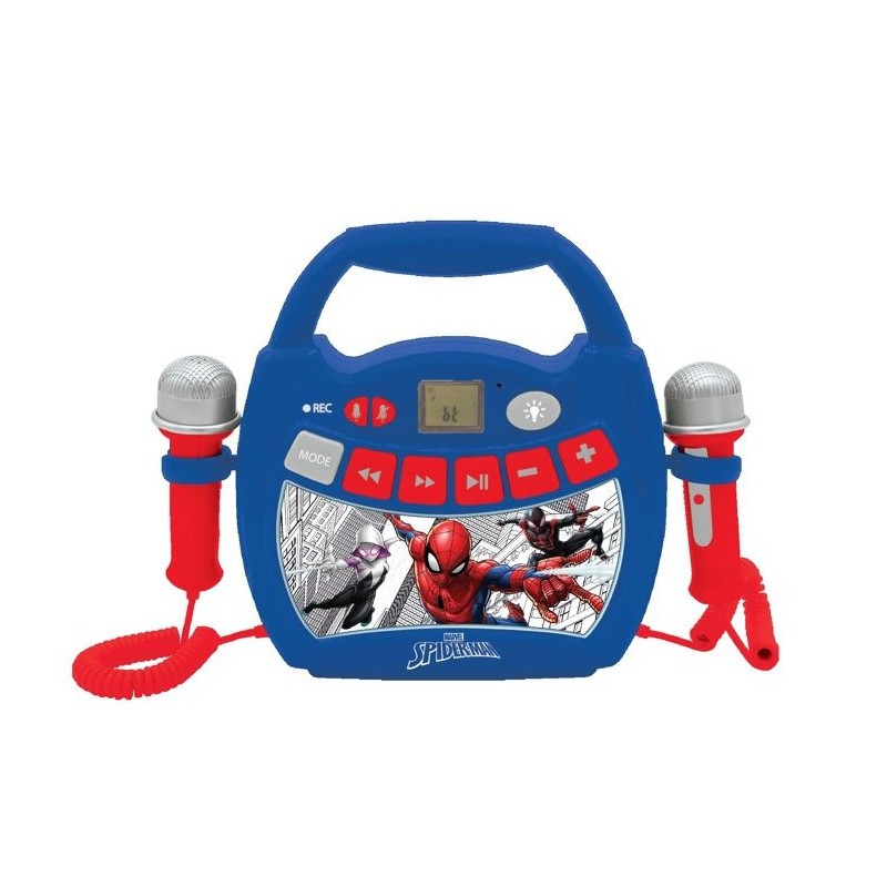 Enceinte Bluetooth Spider-Man Lexibook avec micros pour karaoké et effets lumineux