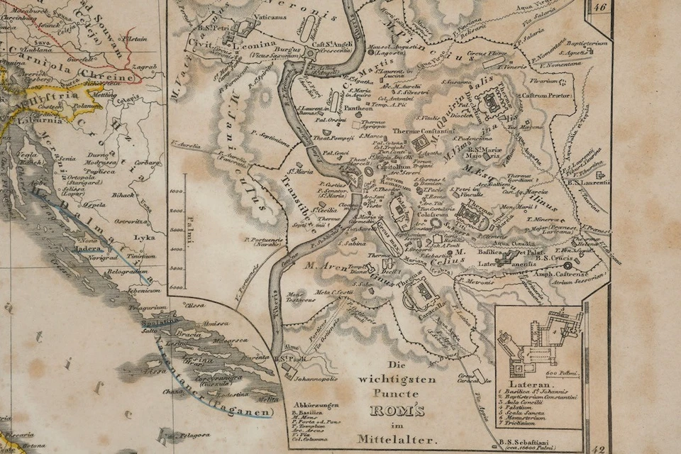 Q32R27- Kolorierter Kupferstich Italien unter sächsischen & fränkischen Kaisern - Bild 3 von 4