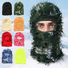 Winter Warm Full Face Cover Ski Mask Hat Balaclava Distressed Knitted Beanie Hat
