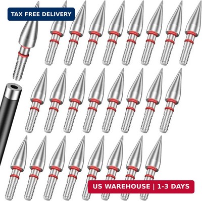24Pcs 5/16'' Archery Field Points Screw-in Arrow Point 100 Grain Steel Field Tips