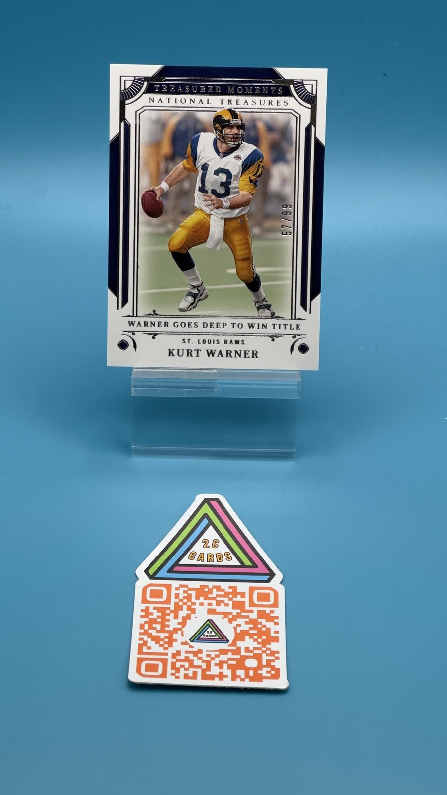 2025 National Treasures Kurt Warner Treasured Moments /99 #TM-KWR Rams