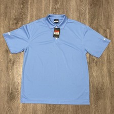 Nike Polo Shirt Mens Large Blue Golf Dri-FIT Performance Tech Tiger Woods NWT