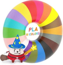 3D Pen Filament Refills, 18 Colors 3D Pen PLA Filament, Each Color 10 Feet