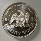 1985 Amark Mint Eagle Liberty Bell A-Mark Vtg Bullion-0.999 Silver 1 Oz Art Coin
