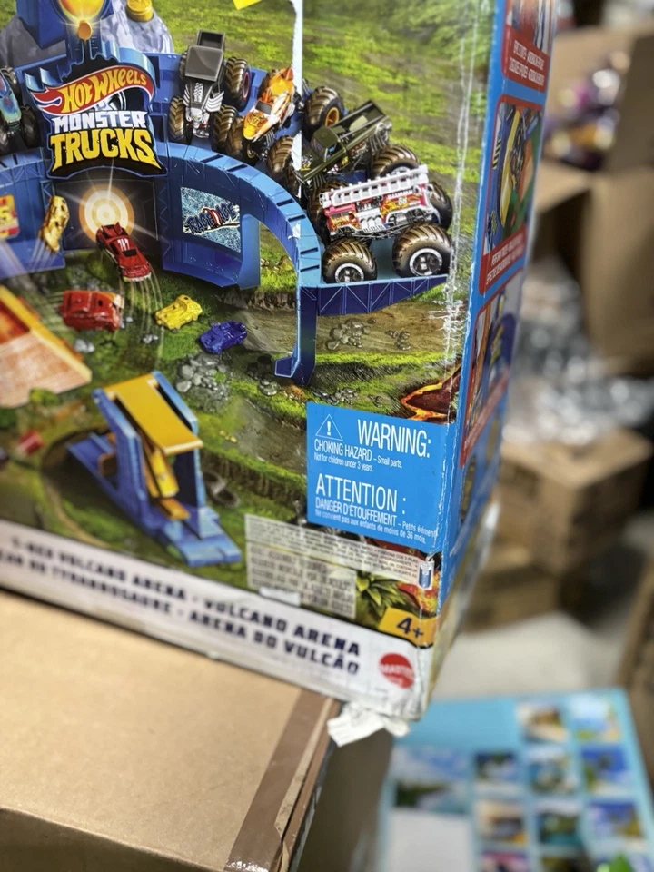 HOT WHEELS Monster Trucks T-Rex Volcano Arena Playset w/ Lights & Sounds.. NEW! - Image 3 of 4