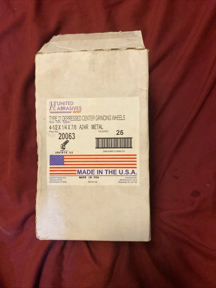 Disco de molienda nuevo en caja 25 quilates United abrasivos 4-1/2x1/4x7/8 metal Foto 4 de 4