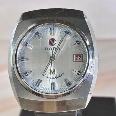 Rado Mannheim Watch Automatic Vintage 42mm x 36mm Silver 17cm | eBay