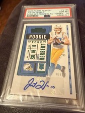 2020 Playoff Contenders R/T Preview AU Green Justin Herbert PSA 10 POP 1 