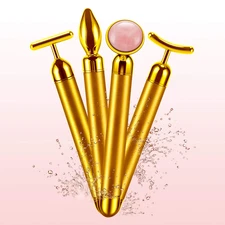 4-In-1 Face Massager Roller 24K Golden Face Roller, Arm Eye Nose Massage for Fac
