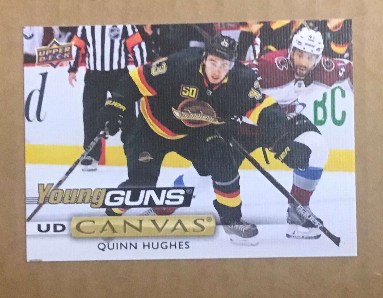 2019-20 Upper Deck Quinn Hughes Young Guns Canvas card C211 Vancouver Canucks